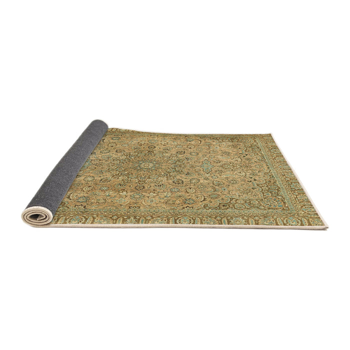 Sideview of Abstract Metallic Gold Modern Rug, abs2800