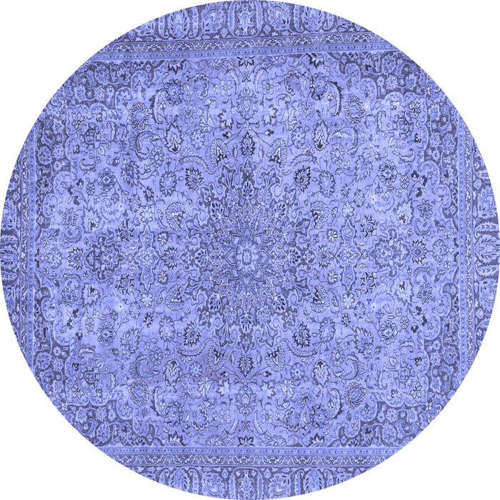 Round Abstract Blue Modern Rug, abs2800blu