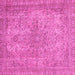 Square Machine Washable Abstract Pink Modern Rug, wshabs2800pnk