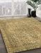 Abstract Metallic Gold Modern Rug in Family Room, abs2800