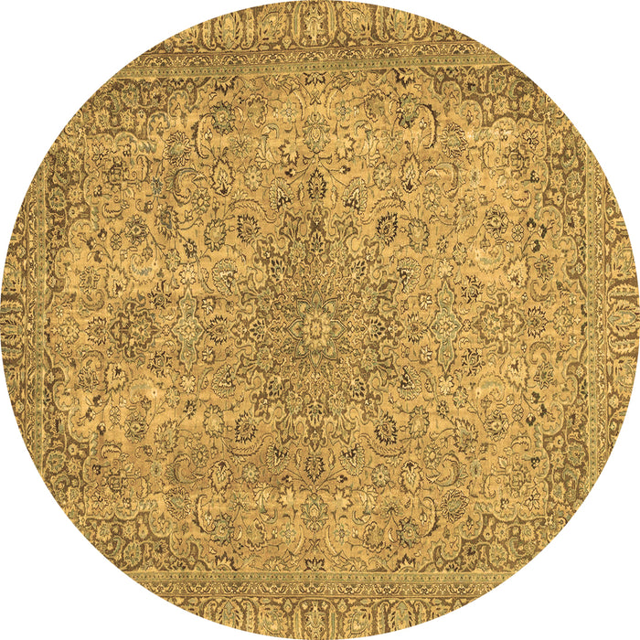 Round Abstract Brown Modern Rug, abs2800brn