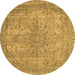 Round Abstract Brown Modern Rug, abs2800brn