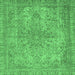 Square Abstract Emerald Green Modern Rug, abs2800emgrn