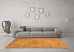 Machine Washable Abstract Orange Modern Area Rugs in a Living Room, wshabs2800org