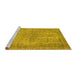 Sideview of Machine Washable Abstract Yellow Modern Rug, wshabs2800yw