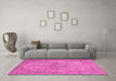 Machine Washable Abstract Pink Modern Rug in a Living Room, wshabs2800pnk