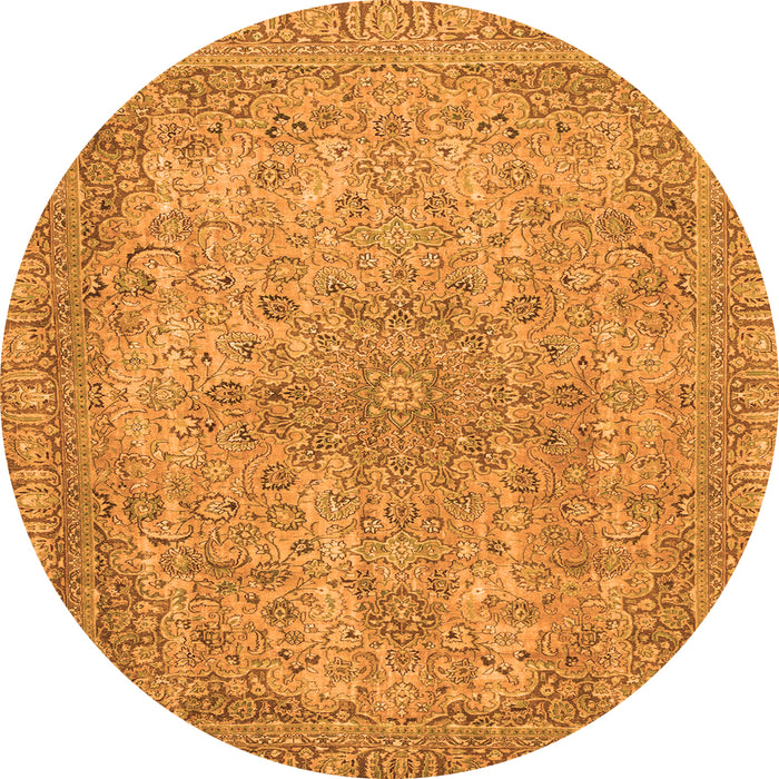 Round Abstract Orange Modern Rug, abs2800org