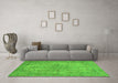 Machine Washable Abstract Green Modern Area Rugs in a Living Room,, wshabs2800grn