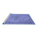 Sideview of Machine Washable Abstract Blue Modern Rug, wshabs2800blu