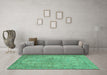 Machine Washable Abstract Turquoise Modern Area Rugs in a Living Room,, wshabs2800turq