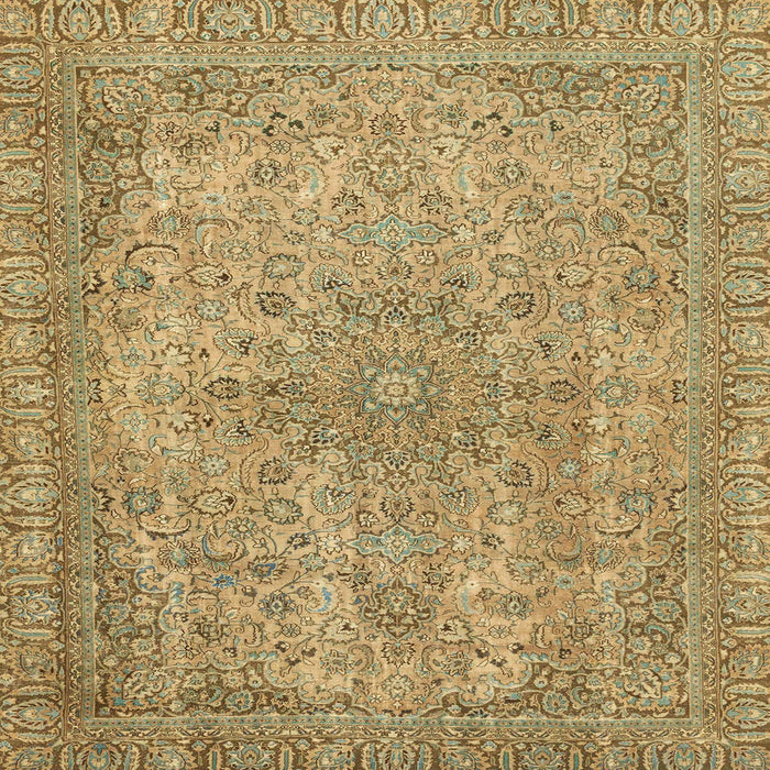 Square Machine Washable Abstract Metallic Gold Rug, wshabs2800