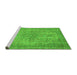 Sideview of Machine Washable Abstract Green Modern Area Rugs, wshabs2800grn