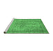 Sideview of Machine Washable Abstract Emerald Green Modern Area Rugs, wshabs2800emgrn