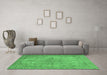 Machine Washable Abstract Emerald Green Modern Area Rugs in a Living Room,, wshabs2800emgrn