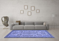 Machine Washable Abstract Blue Modern Rug, wshabs2801blu