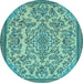 Round Abstract Light Blue Modern Rug, abs2801lblu