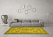 Machine Washable Abstract Yellow Modern Rug in a Living Room, wshabs2801yw