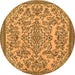 Round Abstract Orange Modern Rug, abs2801org