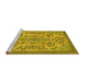 Sideview of Machine Washable Abstract Yellow Modern Rug, wshabs2801yw