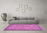 Machine Washable Abstract Pink Modern Rug, wshabs2801pnk