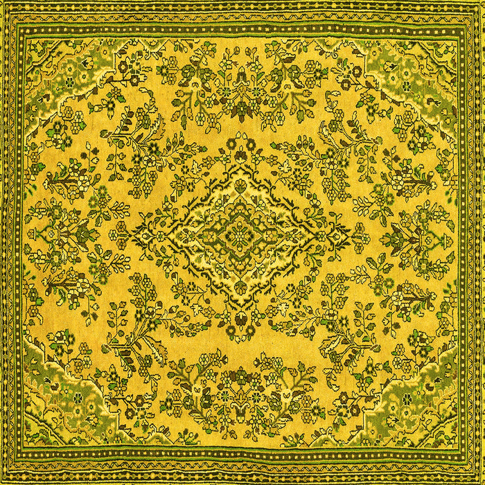 Square Machine Washable Abstract Yellow Modern Rug, wshabs2801yw