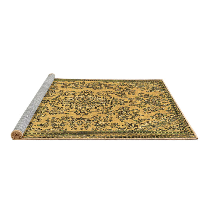 Sideview of Machine Washable Abstract Brown Modern Rug, wshabs2801brn