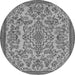 Round Machine Washable Abstract Gray Modern Rug, wshabs2801gry