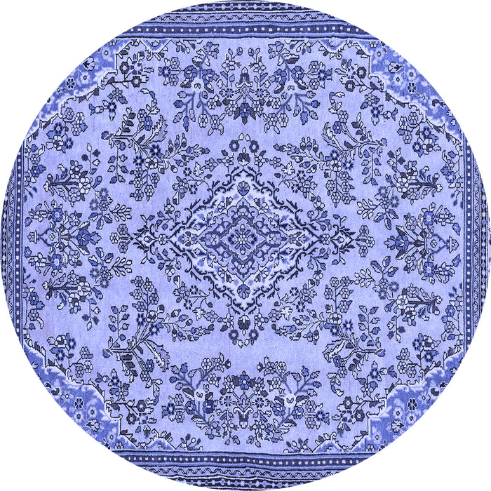 Round Abstract Blue Modern Rug, abs2801blu