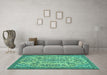 Machine Washable Abstract Turquoise Modern Area Rugs in a Living Room,, wshabs2801turq