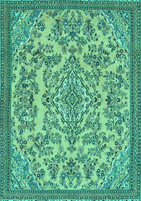 Abstract Turquoise Modern Rug, abs2801turq