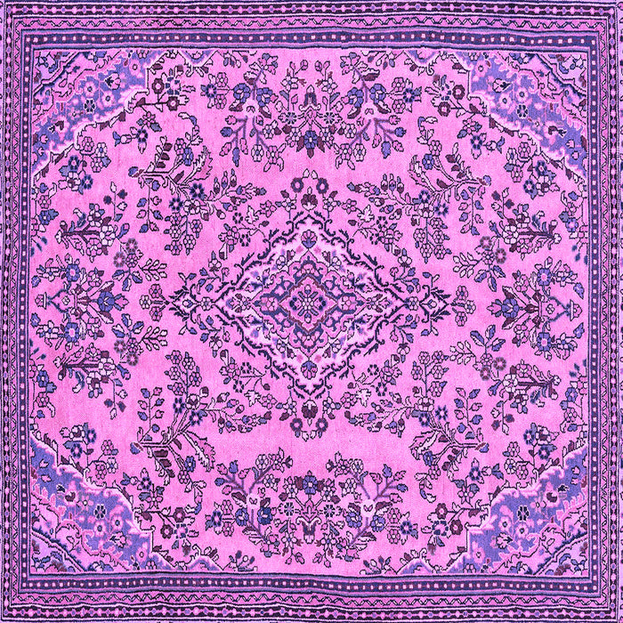 Square Machine Washable Abstract Purple Modern Area Rugs, wshabs2801pur