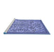 Sideview of Machine Washable Abstract Blue Modern Rug, wshabs2801blu