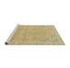 Sideview of Machine Washable Abstract Chrome Gold Yellow Rug, wshabs2802