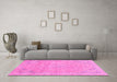 Machine Washable Abstract Pink Modern Rug in a Living Room, wshabs2802pnk