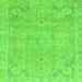 Square Machine Washable Abstract Green Modern Area Rugs, wshabs2802grn