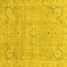 Square Machine Washable Abstract Yellow Modern Rug, wshabs2802yw