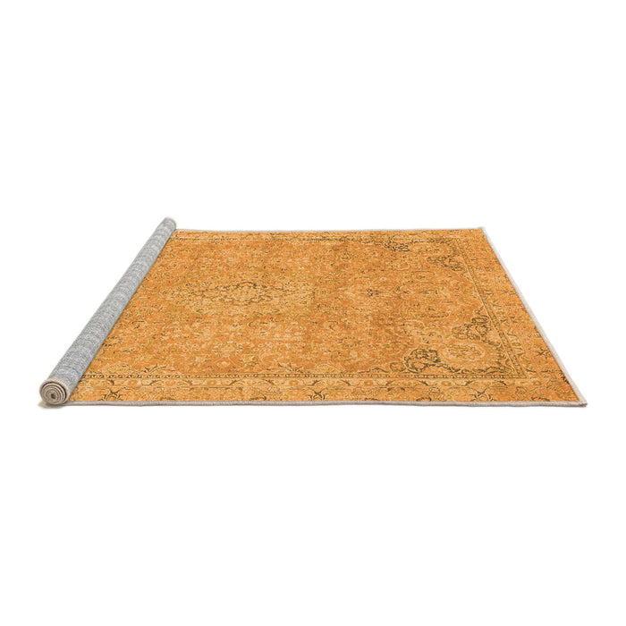 Sideview of Machine Washable Abstract Orange Modern Area Rugs, wshabs2802org
