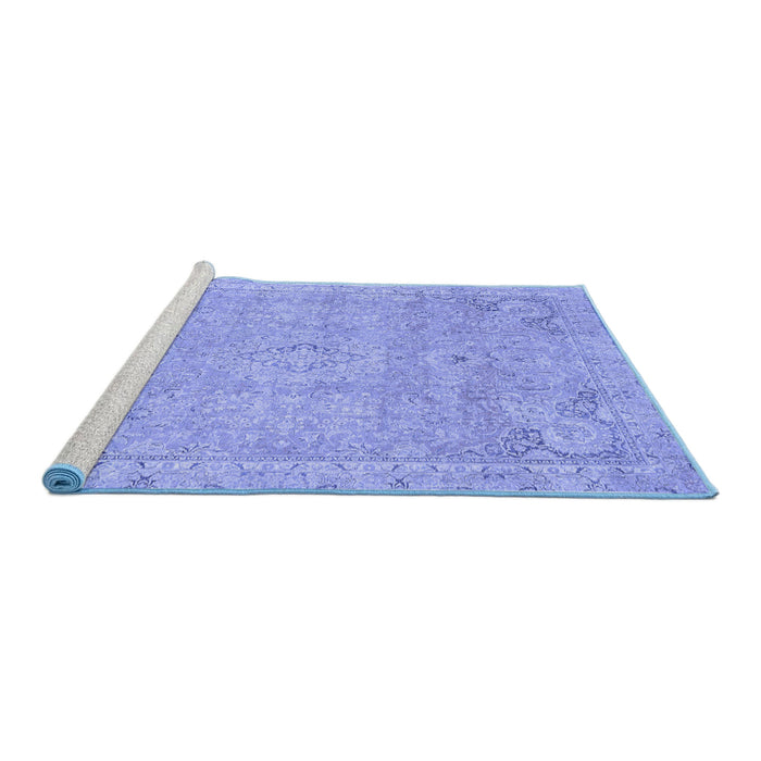 Sideview of Machine Washable Abstract Blue Modern Rug, wshabs2802blu