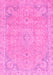 Machine Washable Abstract Pink Modern Rug, wshabs2802pnk