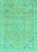 Machine Washable Abstract Turquoise Modern Area Rugs, wshabs2802turq