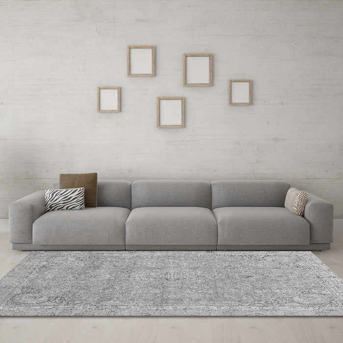 Machine Washable Abstract Gray Modern Rug in a Living Room,, wshabs2802gry