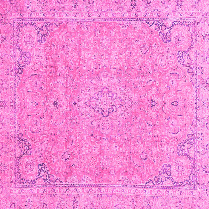 Square Machine Washable Abstract Pink Modern Rug, wshabs2802pnk