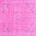 Square Machine Washable Abstract Pink Modern Rug, wshabs2802pnk