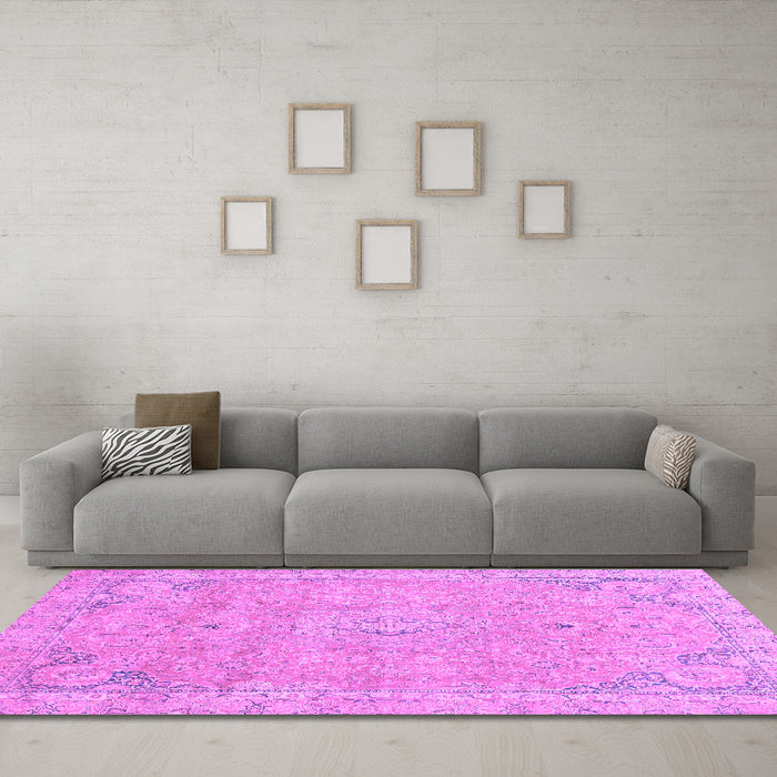 Machine Washable Abstract Purple Modern Area Rugs in a Living Room, wshabs2802pur