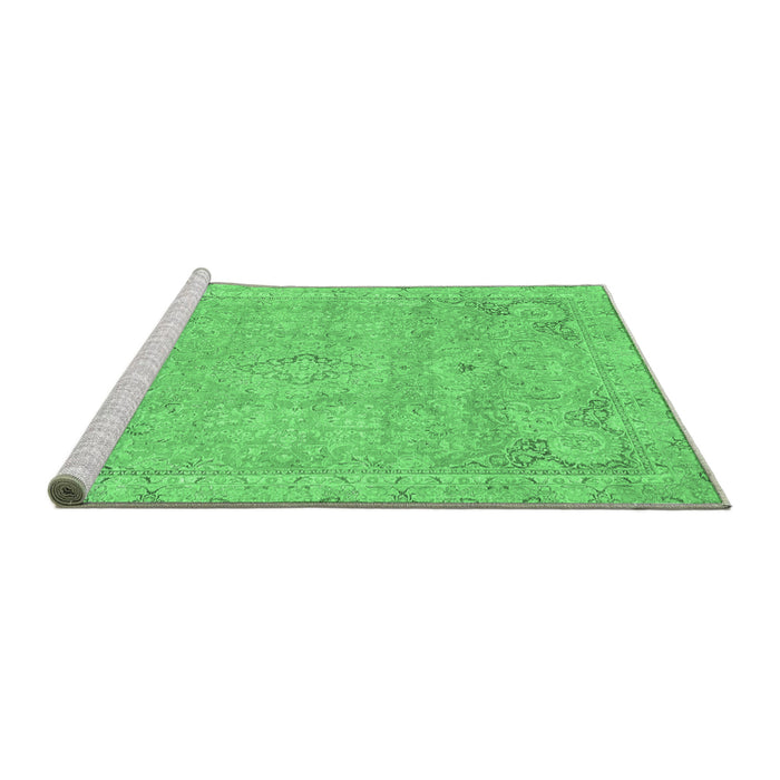 Sideview of Machine Washable Abstract Emerald Green Modern Area Rugs, wshabs2802emgrn