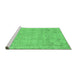 Sideview of Machine Washable Abstract Emerald Green Modern Area Rugs, wshabs2802emgrn