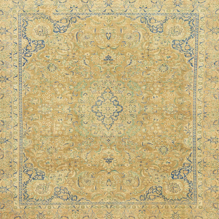 Square Abstract Chrome Gold Yellow Modern Rug, abs2802