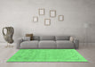 Machine Washable Abstract Emerald Green Modern Area Rugs in a Living Room,, wshabs2802emgrn