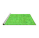 Sideview of Machine Washable Abstract Green Modern Area Rugs, wshabs2802grn