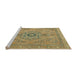 Sideview of Machine Washable Abstract Metallic Gold Rug, wshabs2803